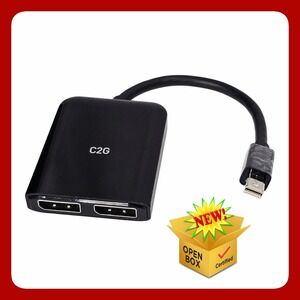 C2G 54290 Mini DisplayPort To Dual MST Hub Adapter Splitter Black 4K Quality